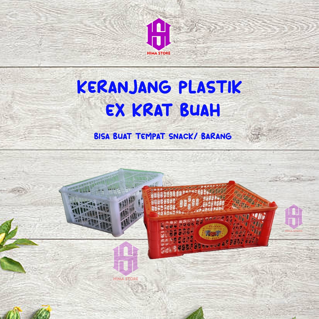 Keranjang Plastik + Tutup Serbaguna Ex Krat Buah