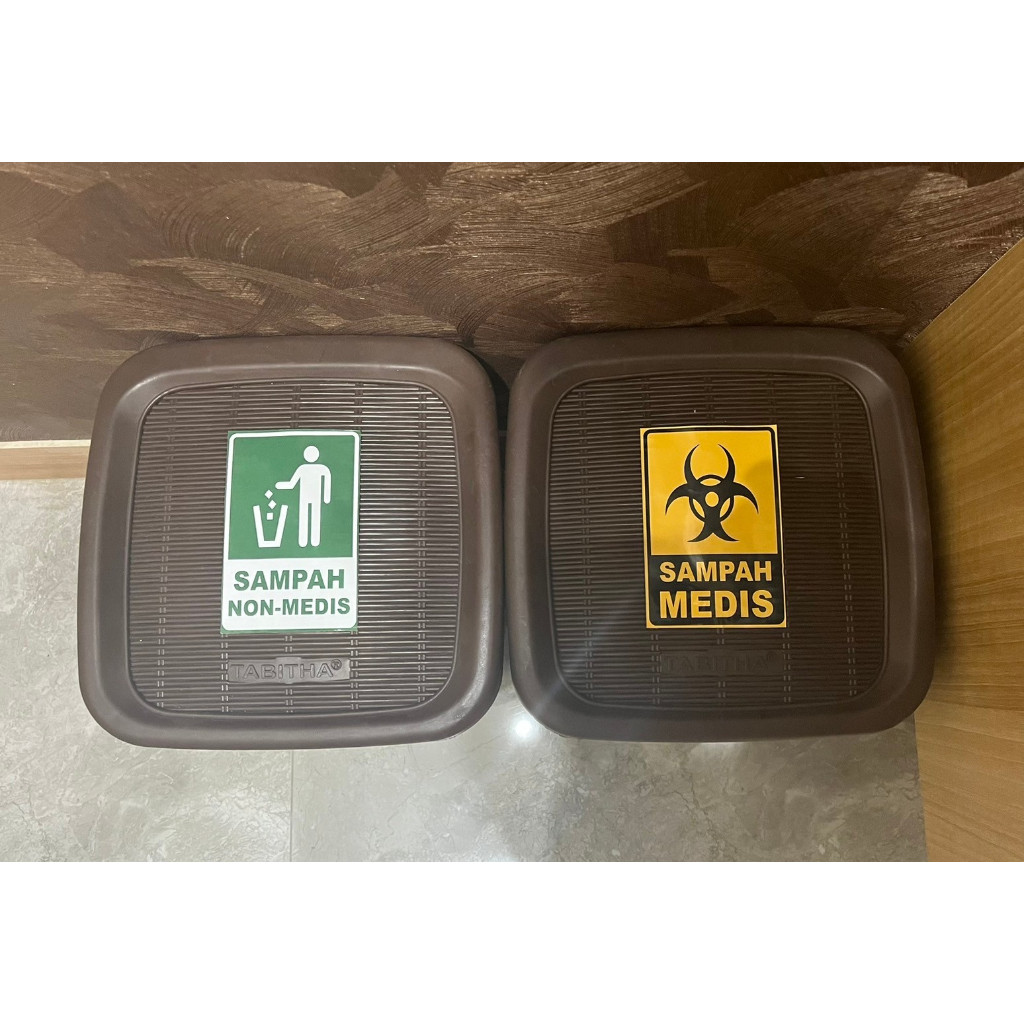 Tanda Sampah Medis dan Non Medis stiker indoor klinik rumah sakit dll