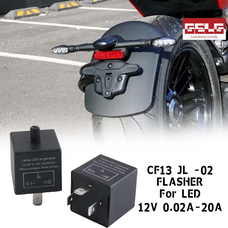 Relay Flasher Mobil  3-Pin Adjustable Flasher Lampu Sein Flasher Sen Flasher Lampu Sein