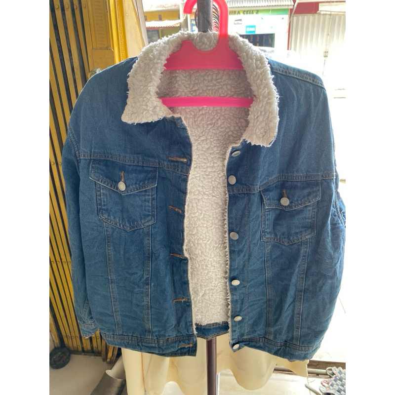 Jaket Denim Sherpa