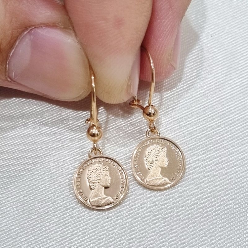 8K / 1.25 gr / 2.7 cm - Anting Kawat Koin Emas Muda Asli Kadar 375 - B10