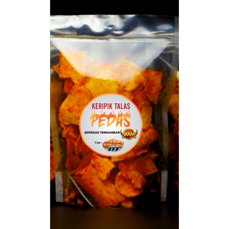 

GUCI777 Cemilan Keripik Talas Pedas kiloan 1kg