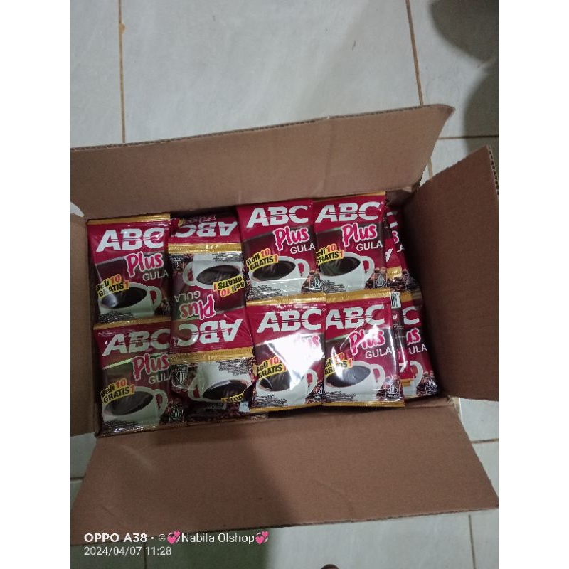 

kopi abc plus gula isi 10 gratis 1(1 renteng isi 11 biji)