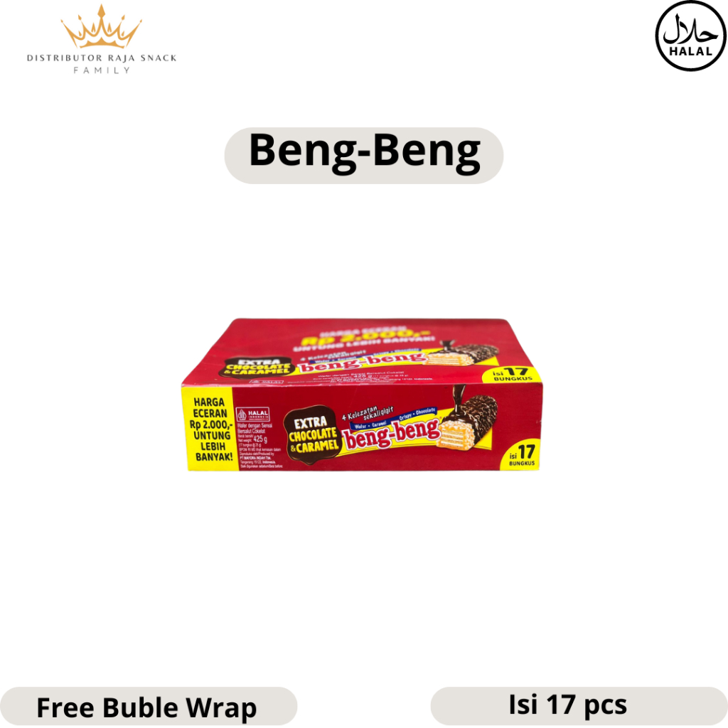 

New Beng Beng Coklat Wafer 1 Box Isi 17 Pcs @25gram