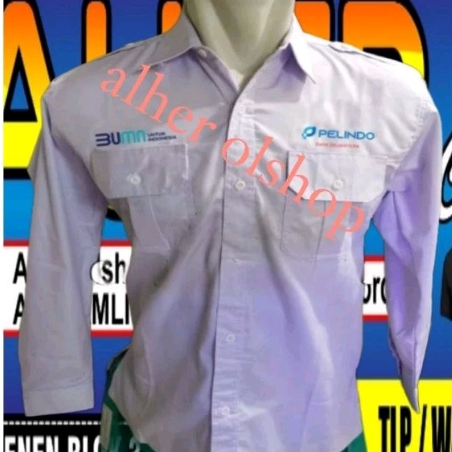 BIG size terbaru kemeja Pelindo baju Pelindo seragam Pelindo baju kerja Pelindo kemeja kerja Pelindo