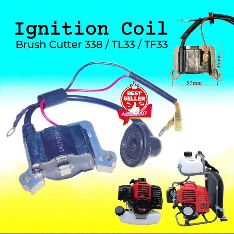 CDI koil pengapian mesin potong rumput 2 tak √ignition coil assy TL33 TF33 BG330 BG338 48F