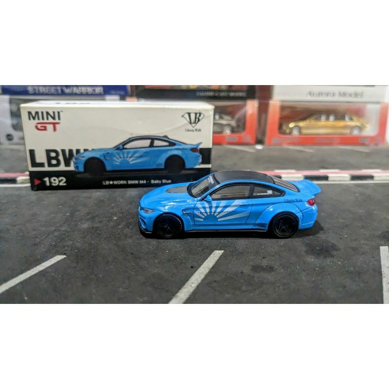 Diecast Mini GT LBWK BMW M4 Baby blue no 192 1:64 Merintis dikit