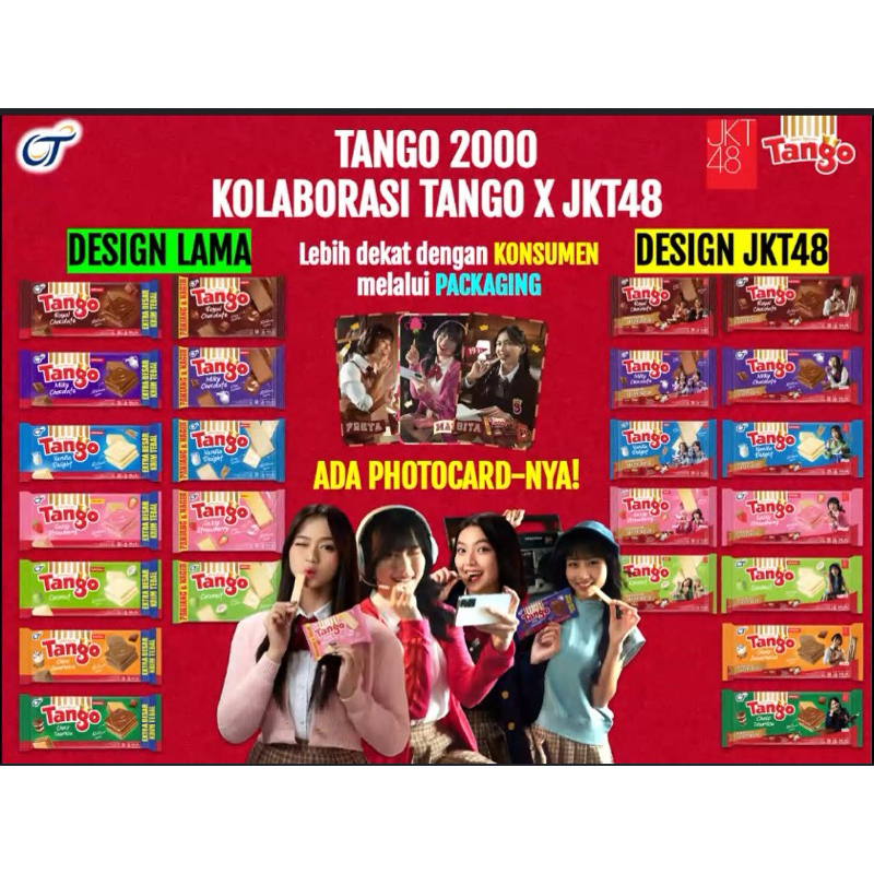 

Wafer Tanggo X JKT48 // 1 karton isi 6 ban // 1 banded isi 14 pcs