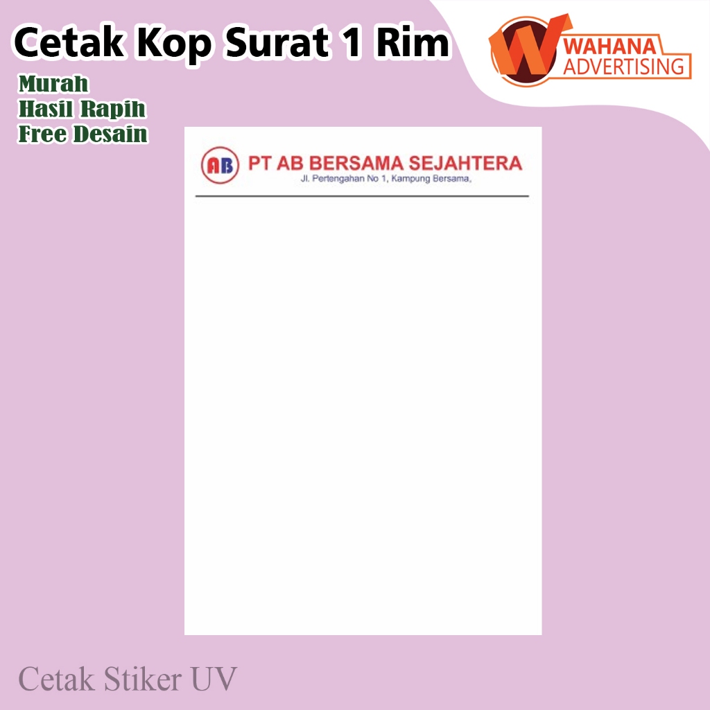 

Cetak dan Custom Kop Surat