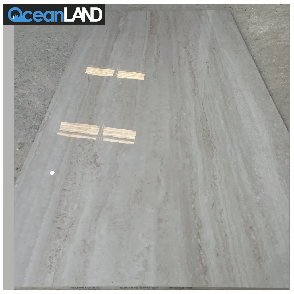 Granit lantai 60x120 Travertin Beige Glossy Original Granite Tile Grade AAA