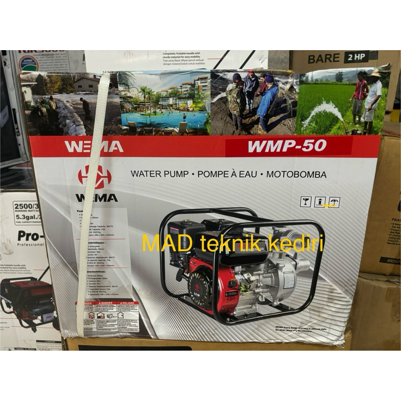 Mesin pompa air irigasi sawah Alkon 2” dim WEMA Weima WMP-50 2 inch