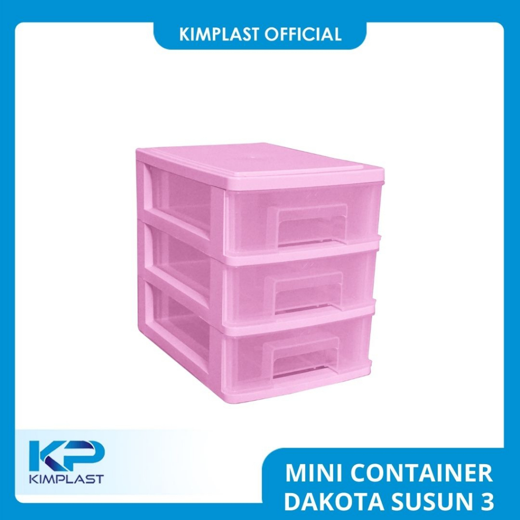 KIMPLAST Mini Container Dakota Susun 3/ Rak Mini Susun 3/ Rak Mini Serbaguna/ Rak Makeup Mini