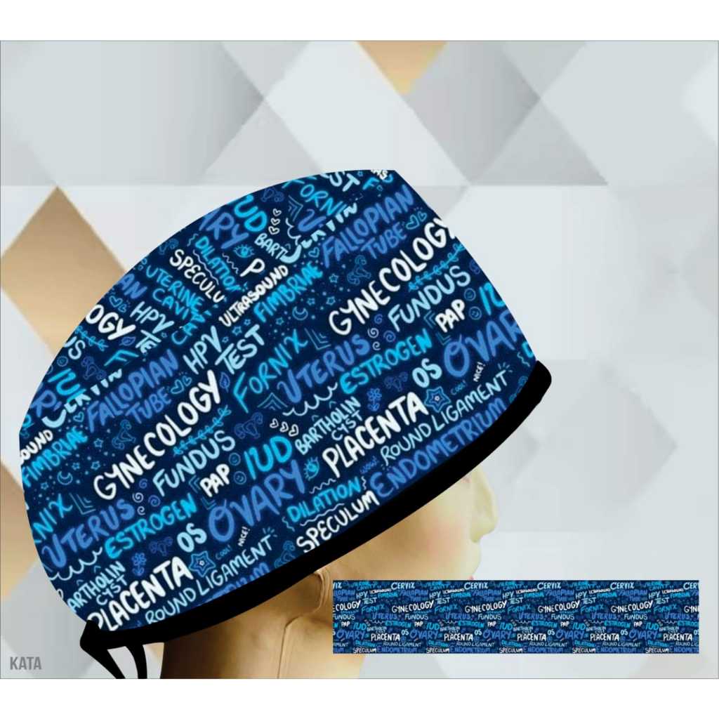Topi dokter/Scrub hat/Surgical cap/Headcap printing premium Obgyn