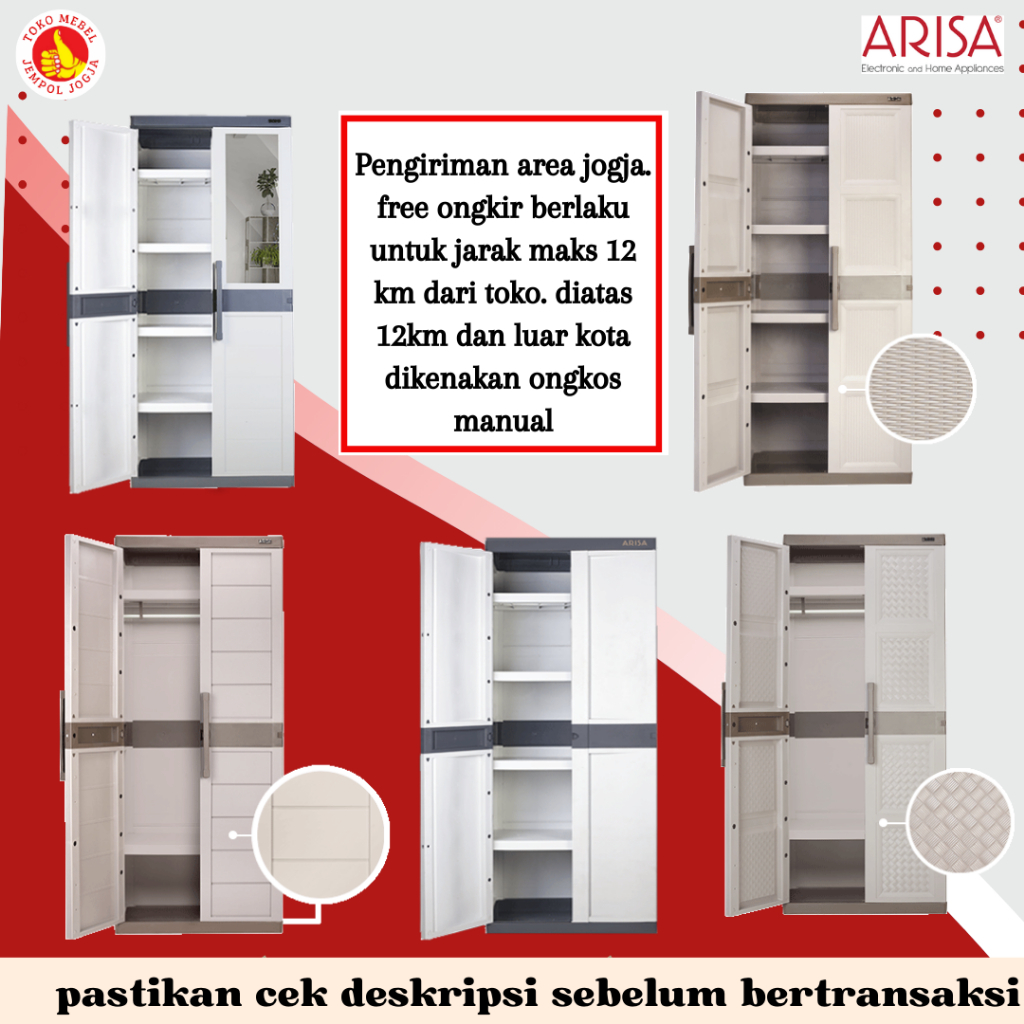 lemari plastik arisa berbagai tipe