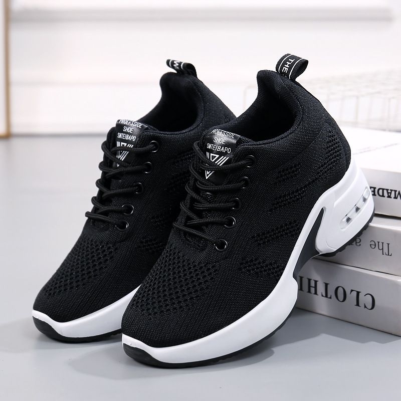 Fashion Sepatu Kets Tinggi Wanita Putih Hitam Import Original Murah