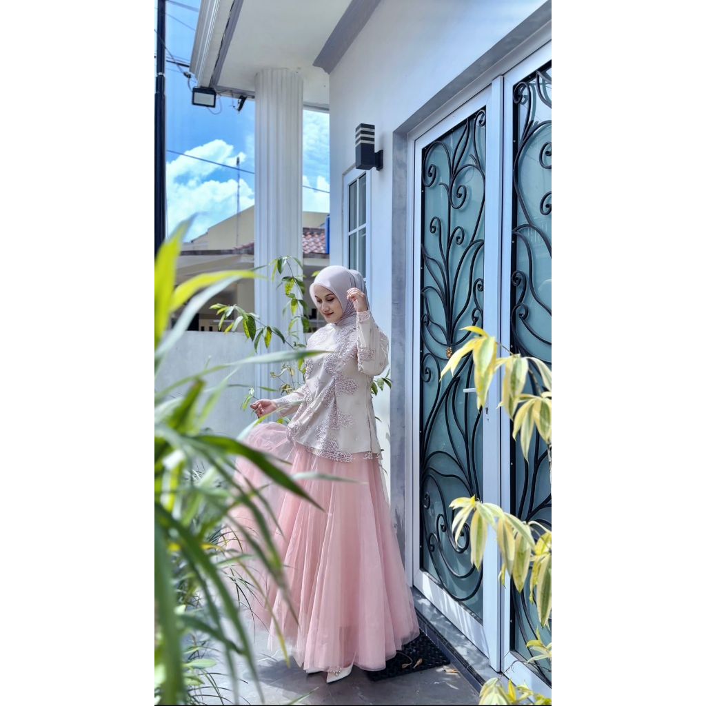 ALAYA PINK BLUES GAMIS WANITA MUSLIM KEBAYA KONDANGAN LEBARAN PESTA KONDANGAN BRIDESMAID WISUDABROKA
