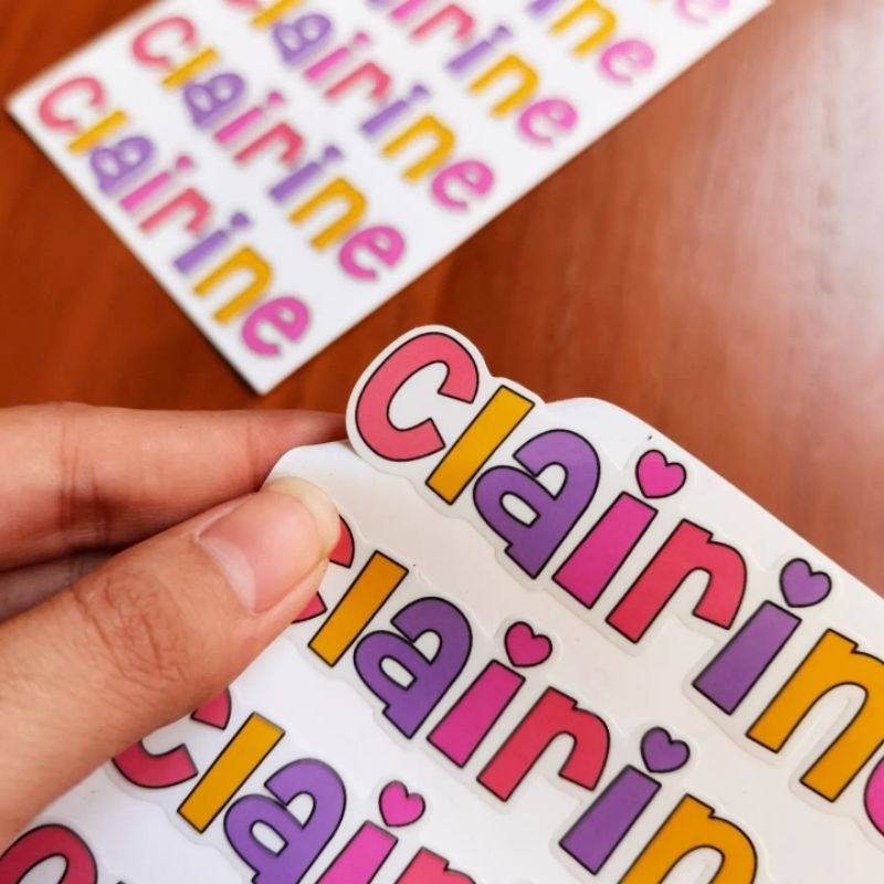 

STICKER CUTTING NAMA + LAMINASI - FREE CUSTOM - DESAIN SUKA SUKA