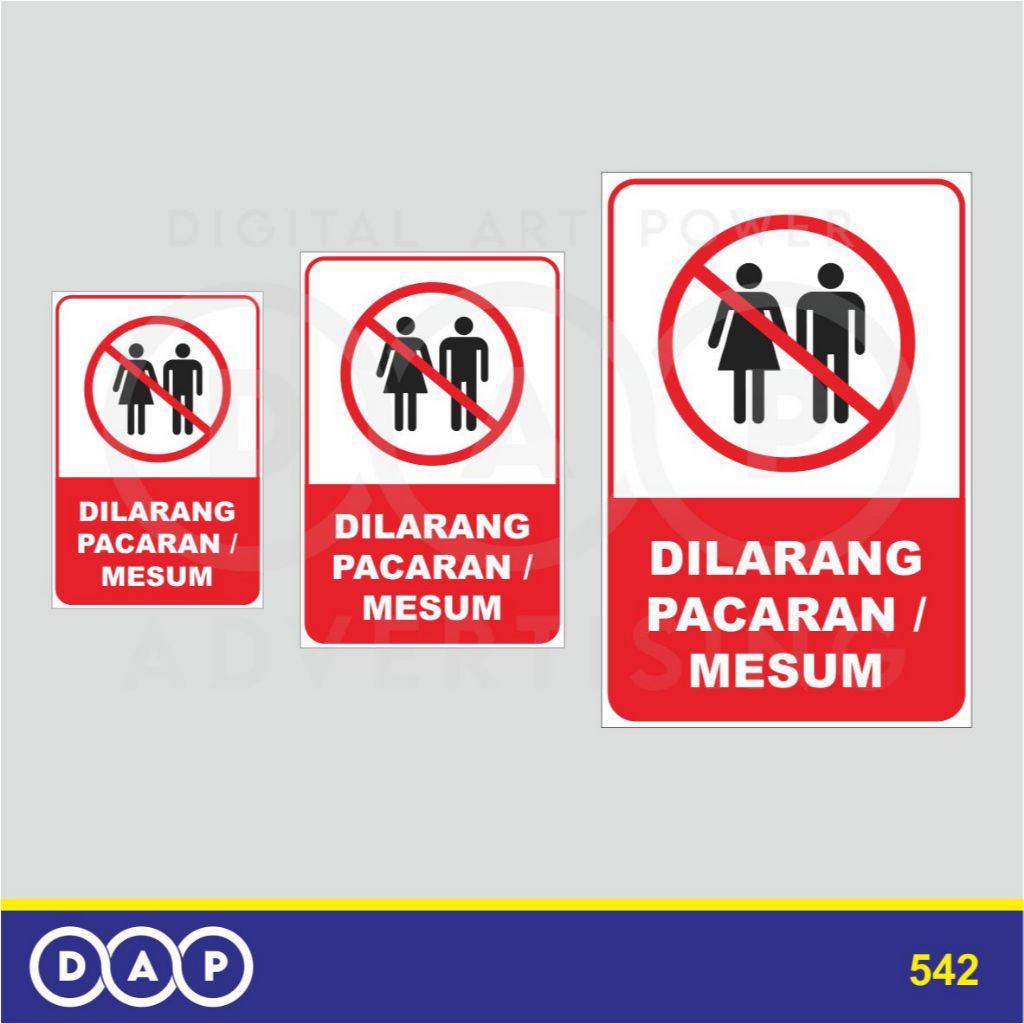 

542 - STIKER DILARANG BERPACARAN ATAU MESUM - VYNIL - TERBAIK