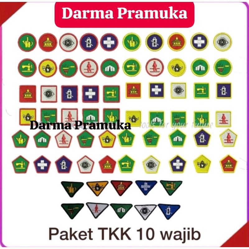 Tkk Wajib Bordir Penggalang Penegak Siaga Tkk Wajib Lengkap (Paket 10 biji)