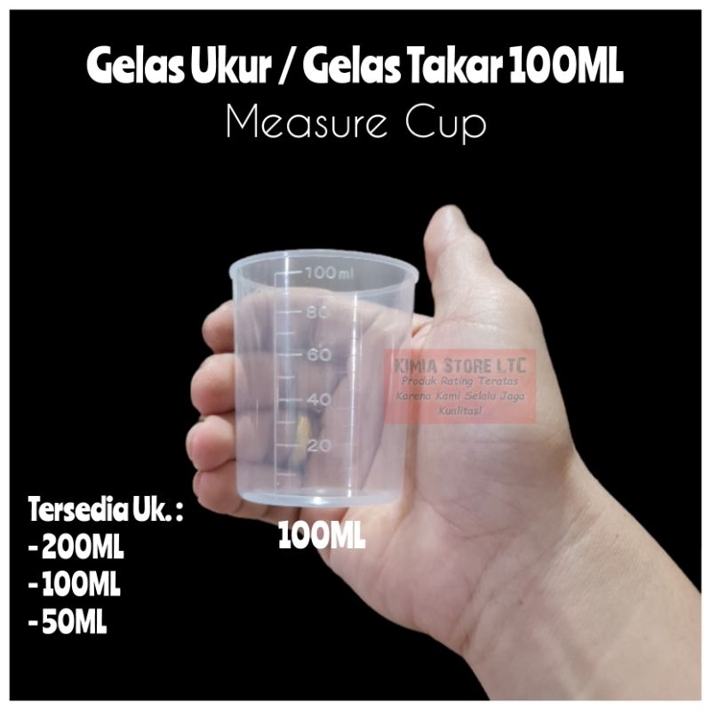 Gelas Ukur 100ML ( Polos ) / Gelas Takar 100ML / Gelas Takaran 100ML / Gelas Ukur Plastik 100ML ( Me