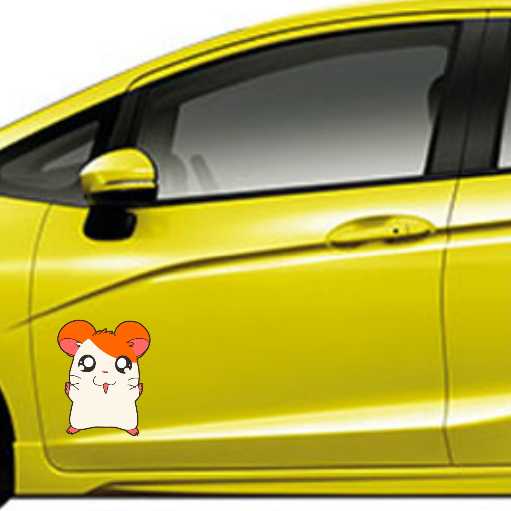 CUTTING STICKER MOBIL HAMSTER STIKER PINTU MOBIL UNIK