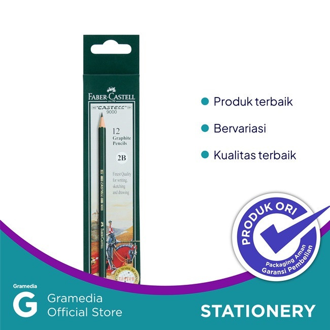 

Gramedia Daan Mogot-Faber Castell Pencil 9000 2B/12 pcs - Alat tulis Pensil