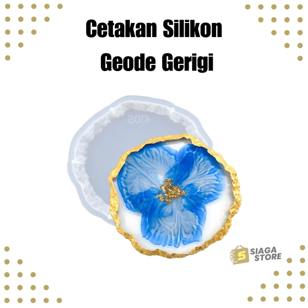 

Cetakan Silikon Geode Gerigi RANDOM Tatakan Gelas Bulat
