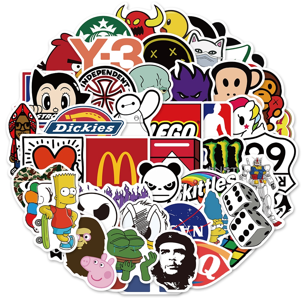 

50 PCS GAYA Logo merek fesyen LUCU stiker untuk Buku Tempel/Buku Harian/HP/Dekorasi Laptop/Sticker Helm Tahan Air Vinil/Stiker Tablet Ponsel stiker tahan air berperekat