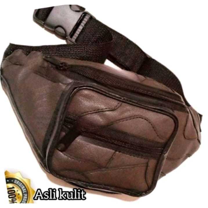 Tas pinggang kulit asli pria - waistbag kulit asli - waistbag kulit asli import