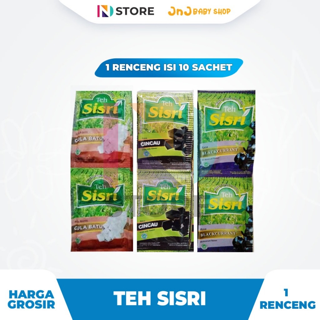 

TEH SISRI ORIGINAL/GULA BATU/CINCAU/BLACKCURRANT 1 RENCENG ISI 10 SACHET