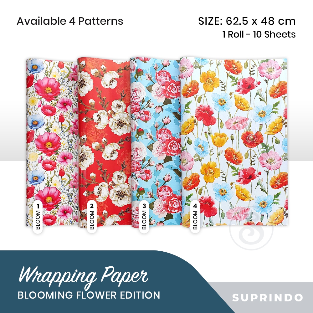 

(10 lbr) KERTAS KADO MOTIF BLOOMING FLOWER