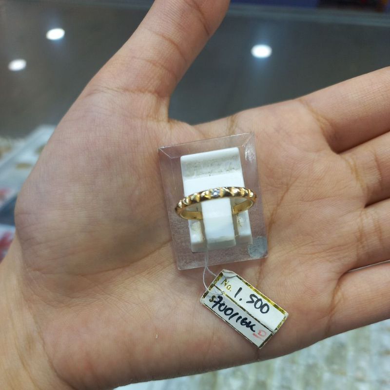 Cincin Emas Fashion Zircon Ukir 700 16k 1.5 gram size 10