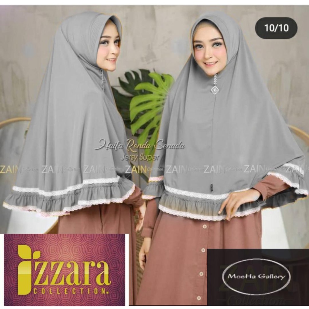 Kerudung instan Haifa Renda Bergo kekinian Hijab terbaru 2021 Jilbab Jumbo syar'i