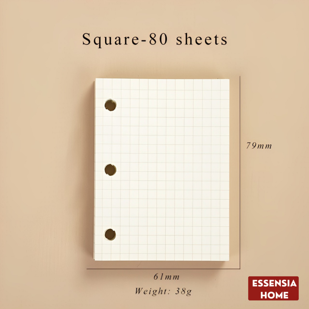 

ESSENSIA Kertas Binder 3 Ring Desain Black A8 80 Lembar - White