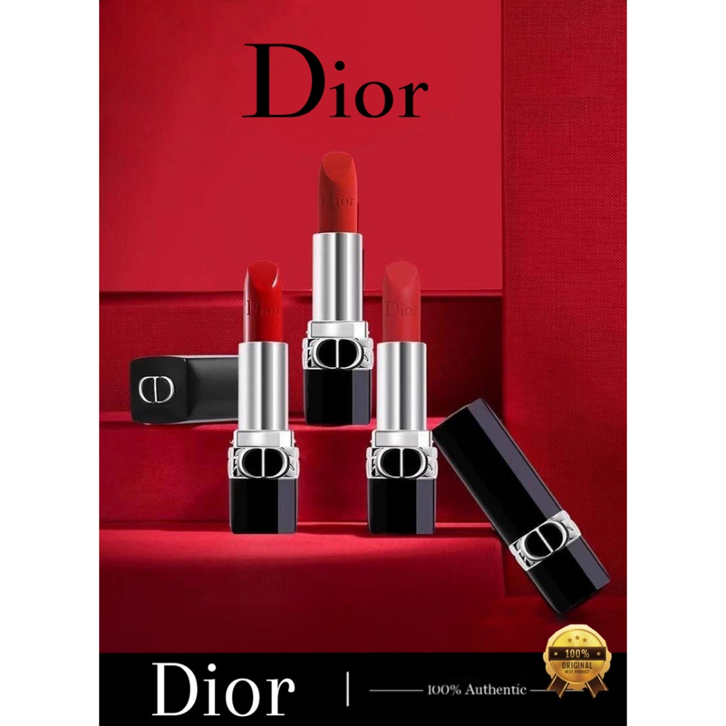 【100% original READY STOCK】Dior Rouge Lipstick Christmas Limited Edition Dior Floral Lip Care 3.5g