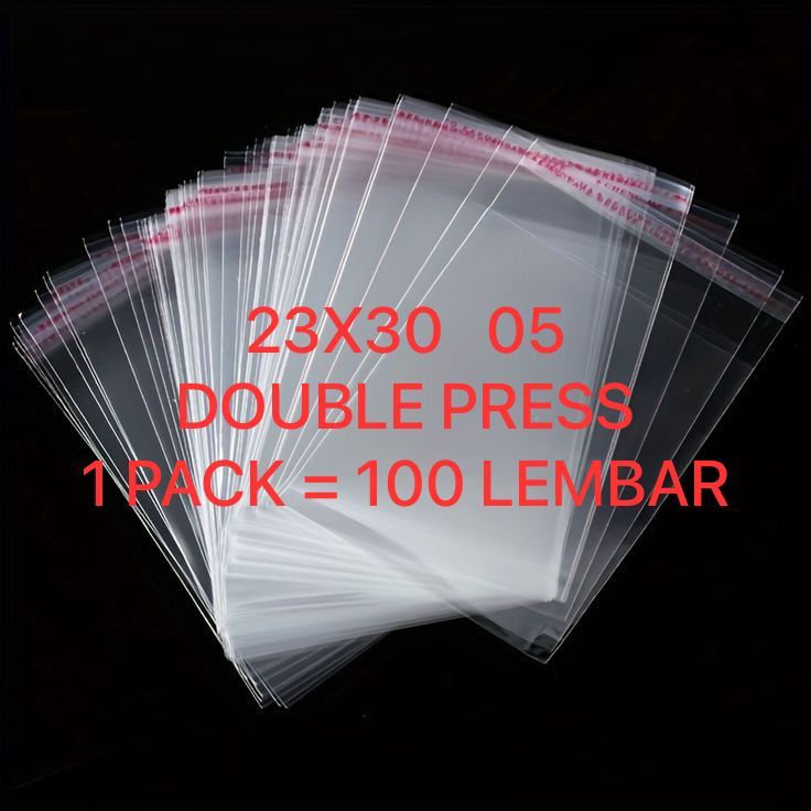 

23x30 04 23 MICRON 100 PCS | PLASTIK OPP SEAL PACKING BAJU GARMEN