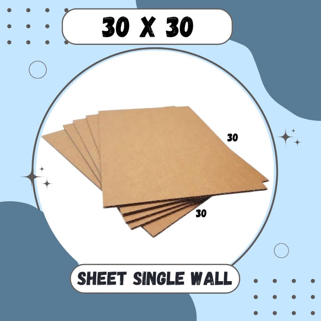

Sheet Lembaran 30x30 / 30x20 / 30x10 Kardus Polos Single Wall Coklat Karton