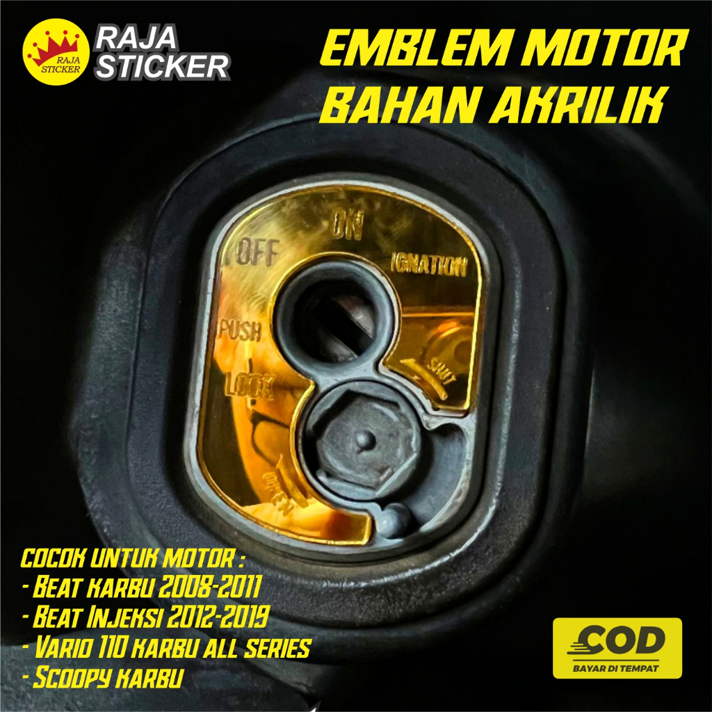 Emblem kunci Akrilik acrylic beat karbu, scoopy karbu, vario karbu, dan beat fi