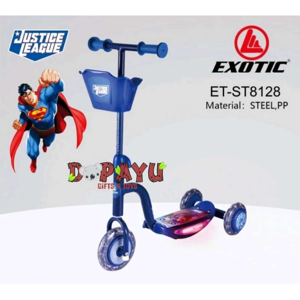 SCOOTER EXOTIC ST8128 Skuter Keranjang ST-8128 Otoped Anak JUSTICE LEAGUE Kickboard New Series