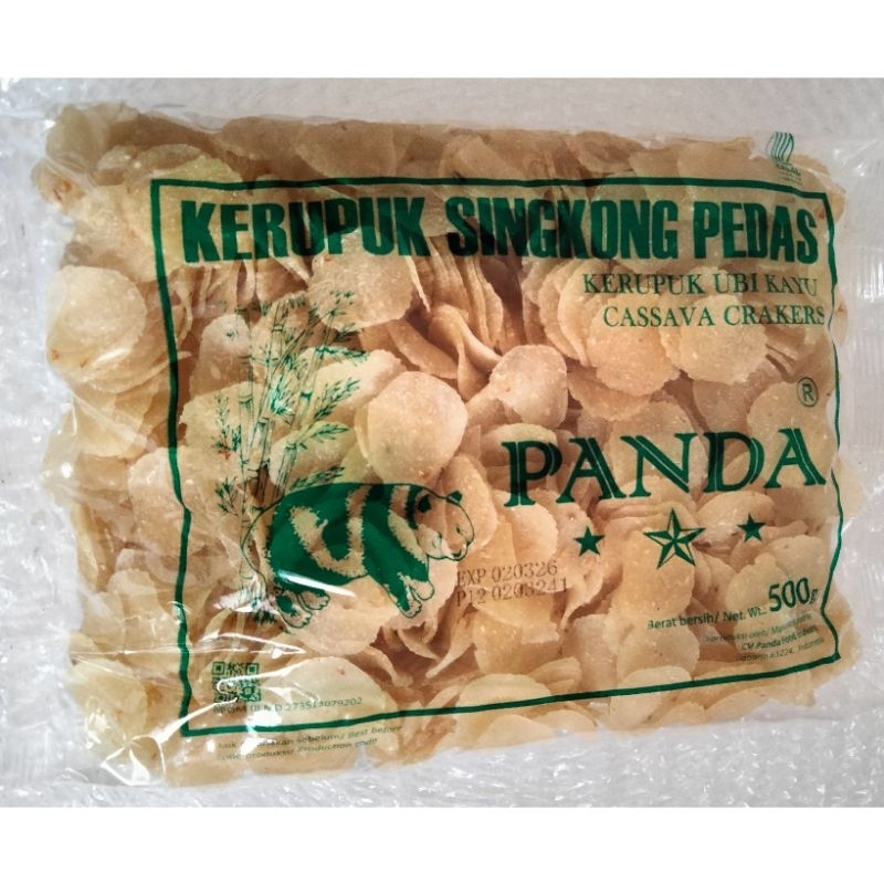 

Kerupuk Singkong Pedas Cap Panda / Ceriping Pedas / Kerupuk Ubi Kayu / Cassava Crackers / Krupuk Singkong Mentah