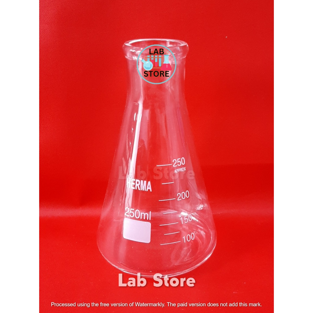 Erlenmeyer Glass / Erlenmeyer Flask / Labu Erlenmeyer 250ml / Erlenmeyer 250ml HERMA