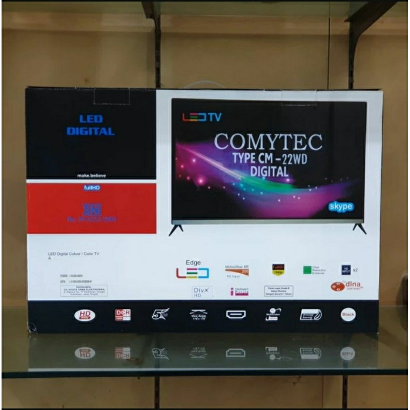Comytec CM-22WD Televisi 22" LED Digital TV Garansi Resmi SNI
