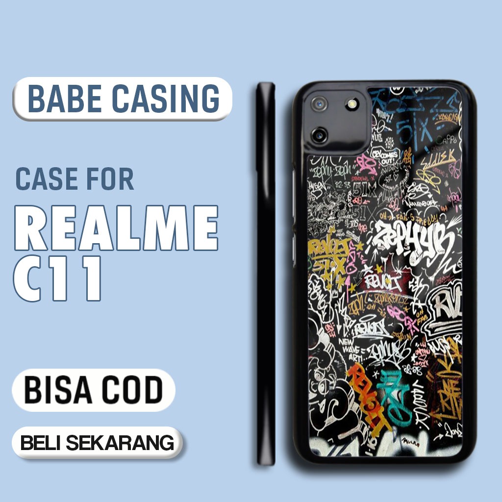 Case Realme C11 Terbaru - Casing Realme C11  - Motif Grafiti tulisan - Hardcase Premium Glossy - Sof