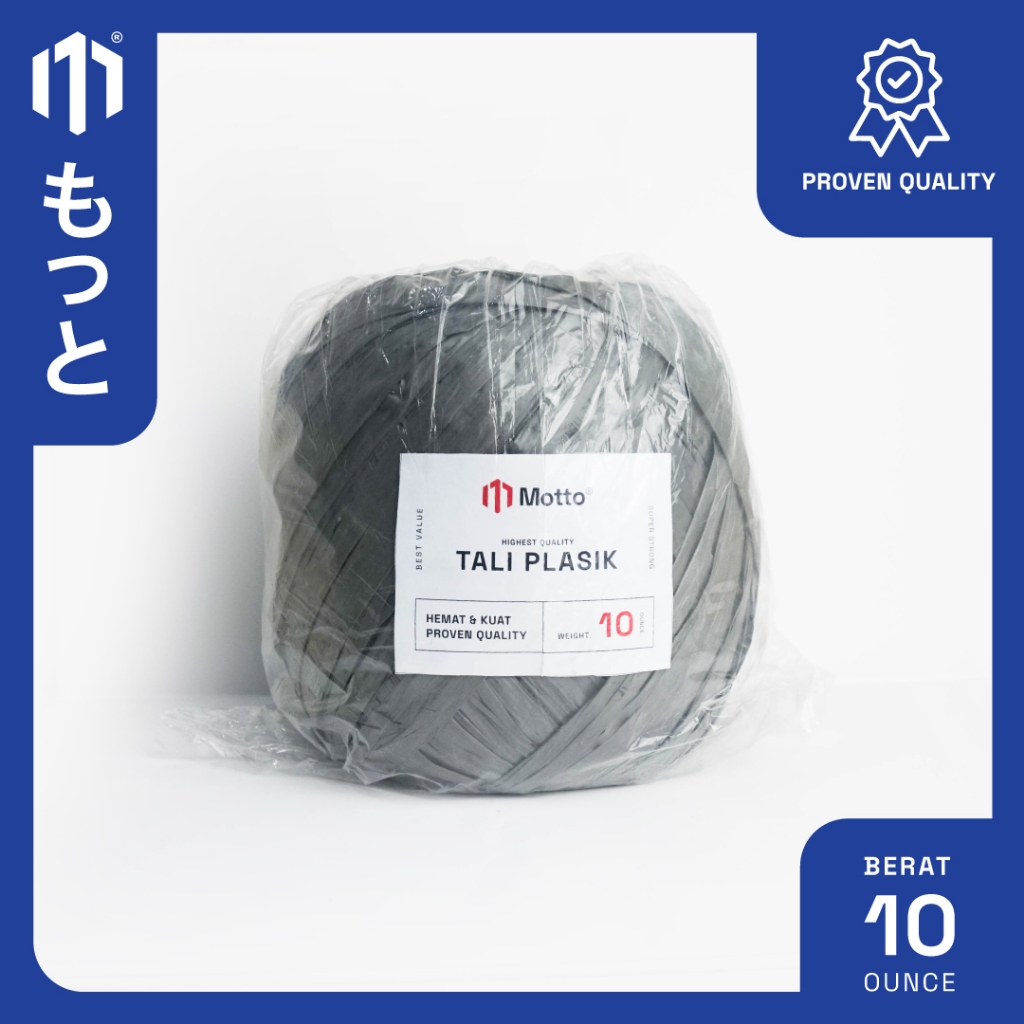 

Tali Rafia 10 Ons/1000 Gram/1 Kg Hitam - Tali Plastik Motto