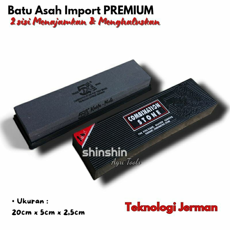 Batu Asah Import Super Premium Cap 5 Tiger/ Ungkal Penajam Pisau Gunting Super Cepat/ Batu Gosok 2 S