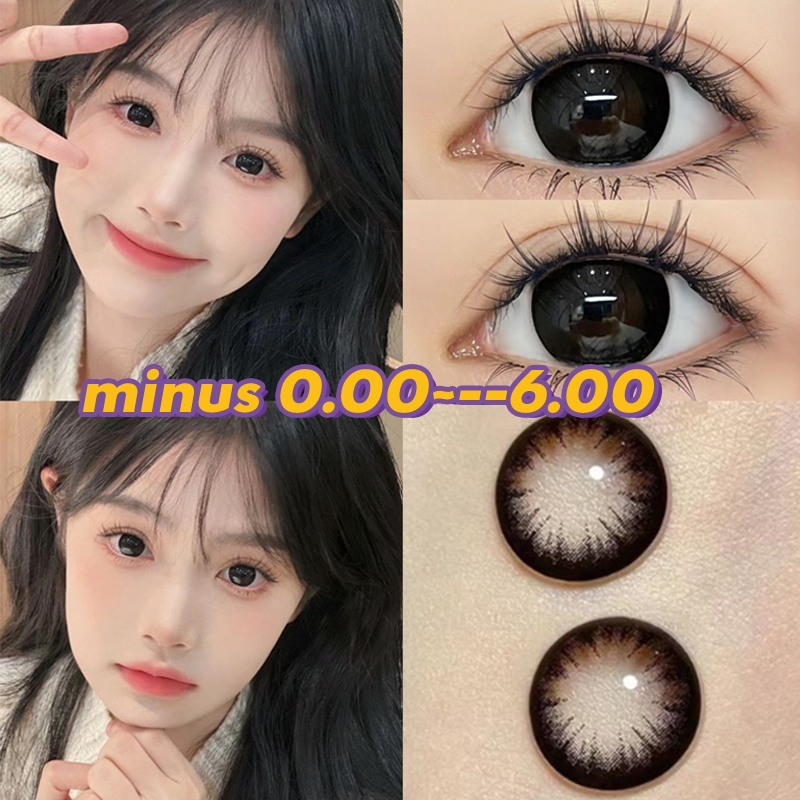 Softlens hitam minus MYSTIC BLACK 14.5mm big eyes Normal s/d -6.00 softlens hitam belo 14.5mm