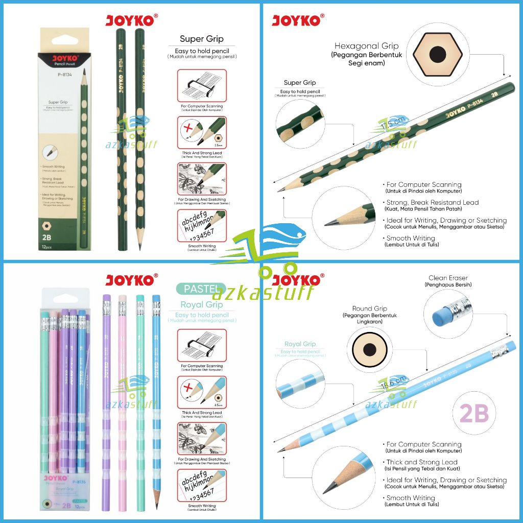 

Pensil Grib 2B Joyko - Pensil sekolah