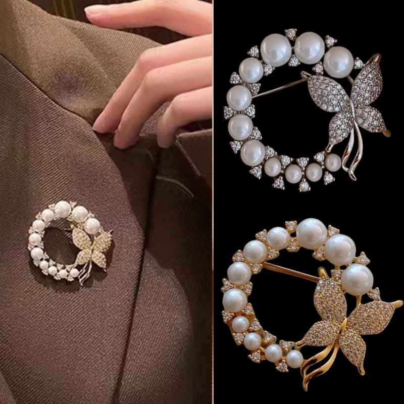 BROS BROOCH MUTIARA CANTIK LUCU BROSS HIJAB PIN BAJU