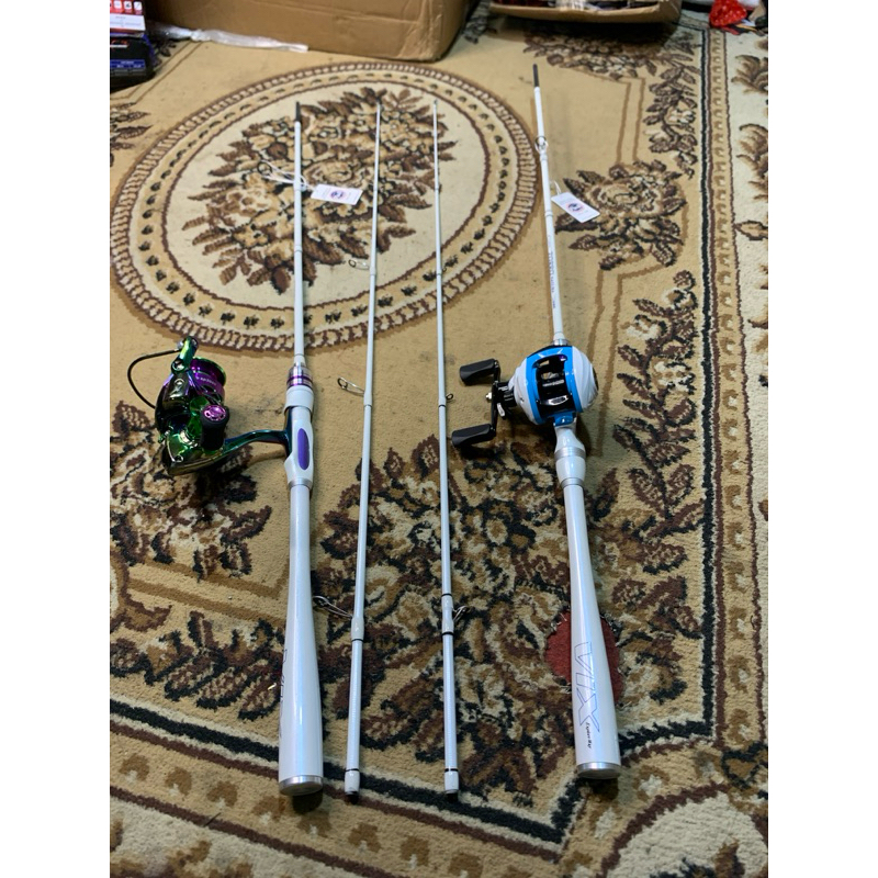 joran satu set reel bc dan satu set spining3000-4000size