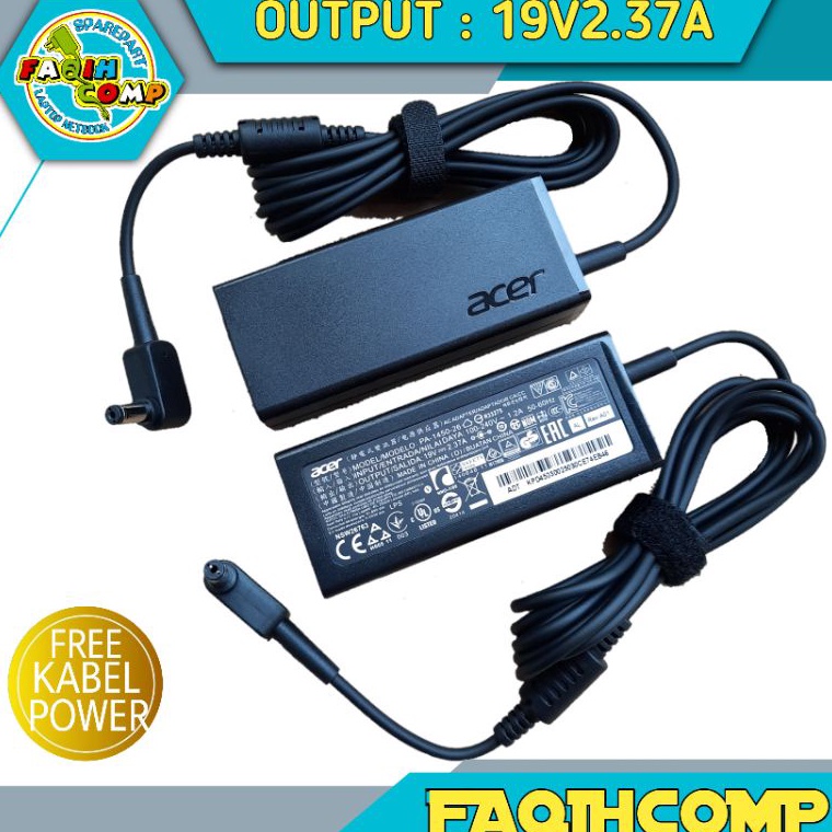 SALEE Charger Casan Laptop ACER ASPIRE E14 E 14 E5411 E5411G E5421 E5422G 19V 237A 45W DC 55x17mm